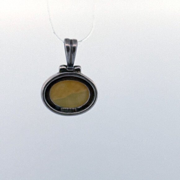 Estate Sterling Silver 925 Mother of Pearl Oval Pendant 3.6g No Chain Vintage - Picture 3 of 8